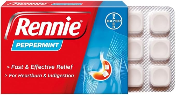 Rennie Peppermint Heartburn & Indigestion Chewable Tablets 24s