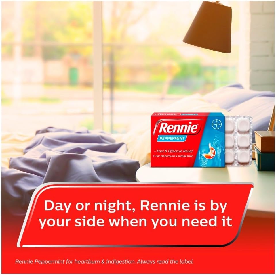 Rennie Peppermint Heartburn & Indigestion Chewable Tablets 24s
