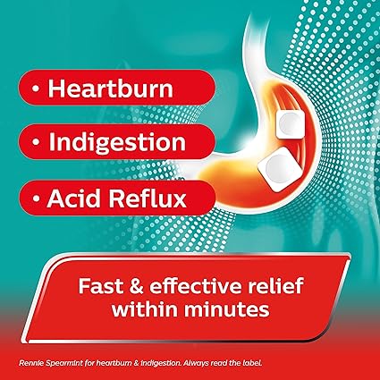 Rennie Spearmint Heartburn & Indigestion Chewable Tablets 24s