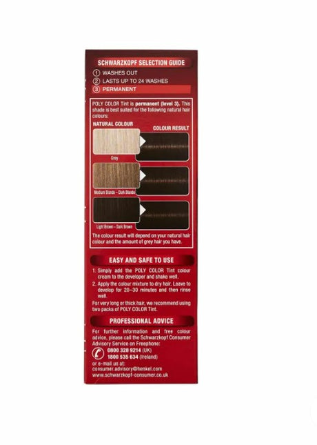Schwarzkopf Poly Color Tint 87 Red Black Hair Dye