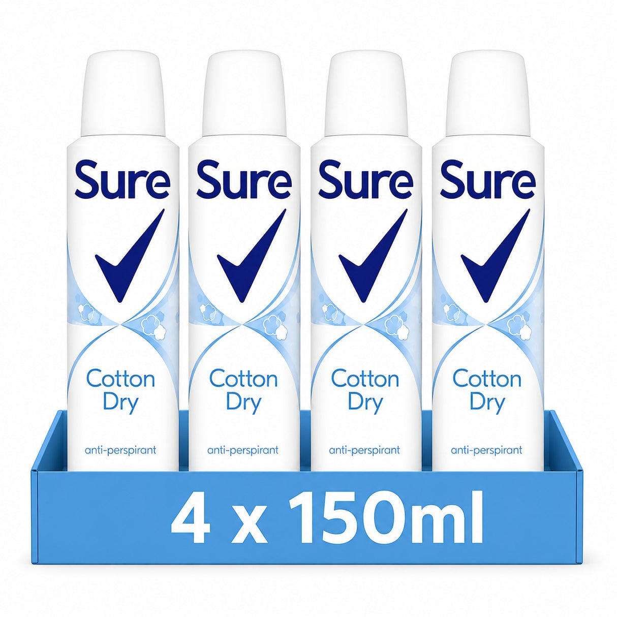 Sure Women Cotton Dry Antiperspirant Deodorant 150ml | Pack of 4