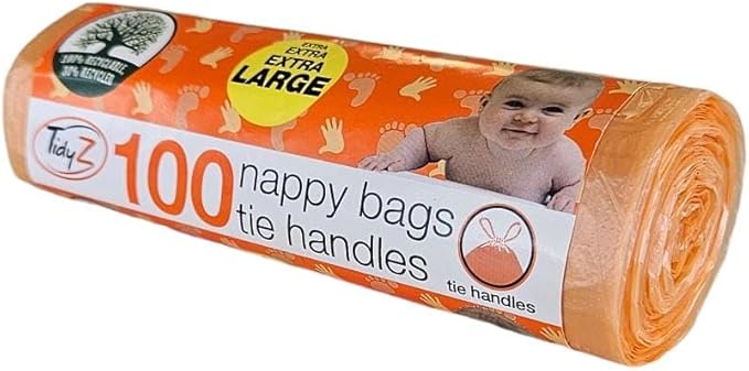 Tidyz Nappy Bags with Tie Handles 100s
