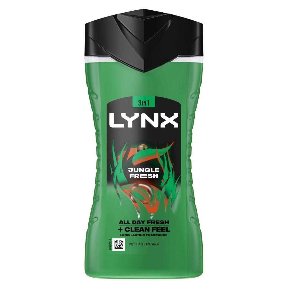 Lynx Jungle Fresh Body Wash Shower Gel 225ml | Pack of 6