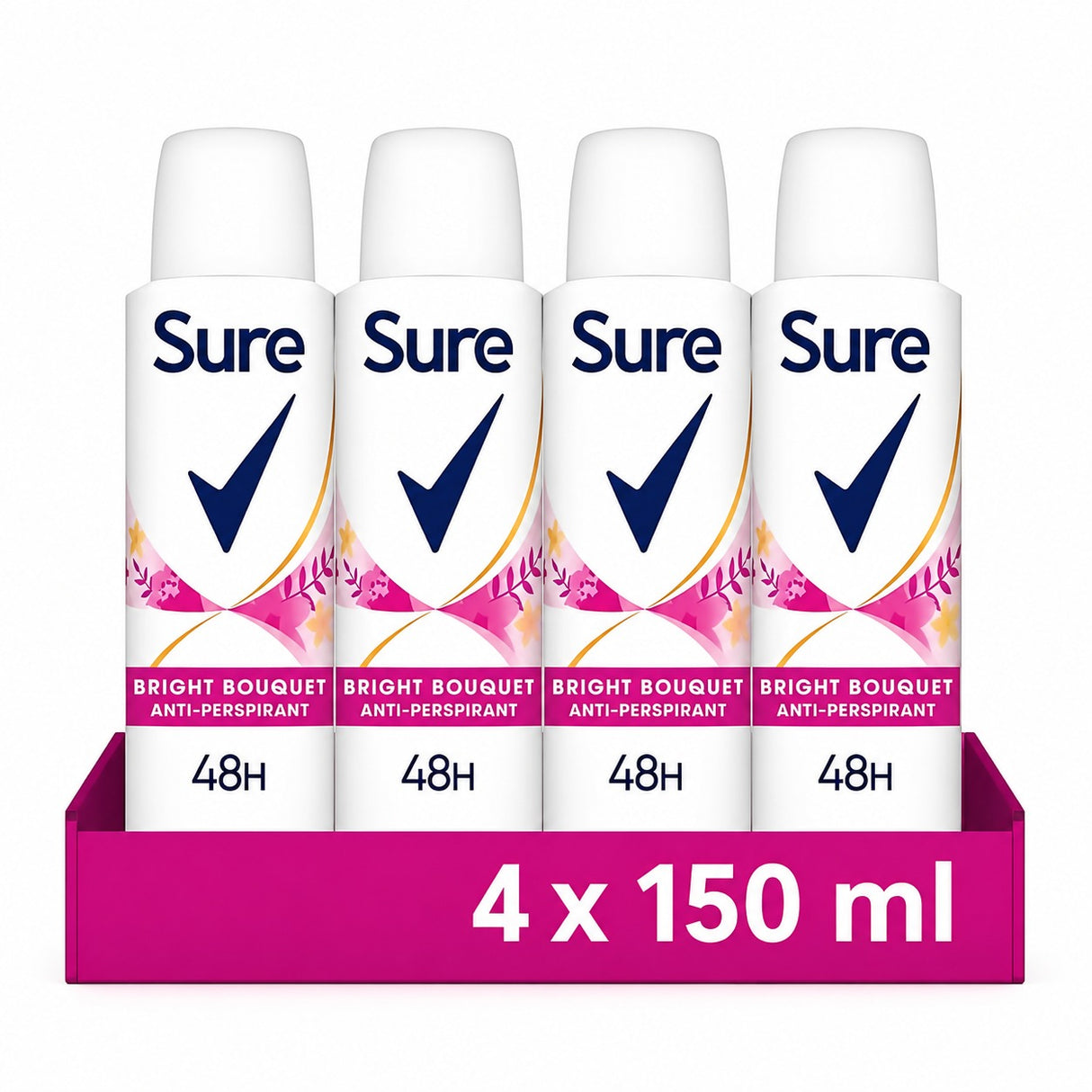 Sure Women Bright Bouquet Antiperspirant Deodorant 150ml | Pack of 4