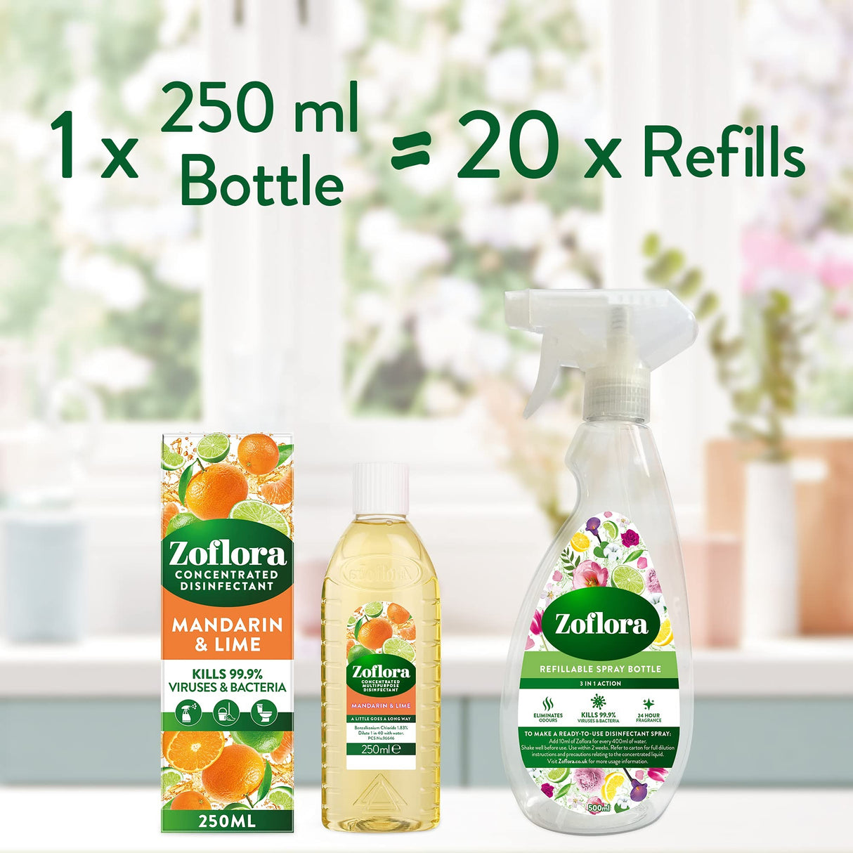 Zoflora Concentrated Multi-Purpose Disinfectant Mandarin & Lime 250ml