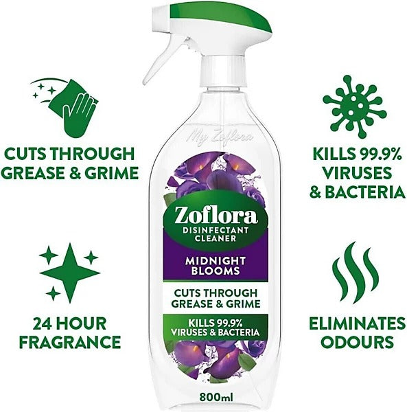 Zoflora Multi-Purpose Disinfectant Trigger Spray Midnight Blooms 800ml