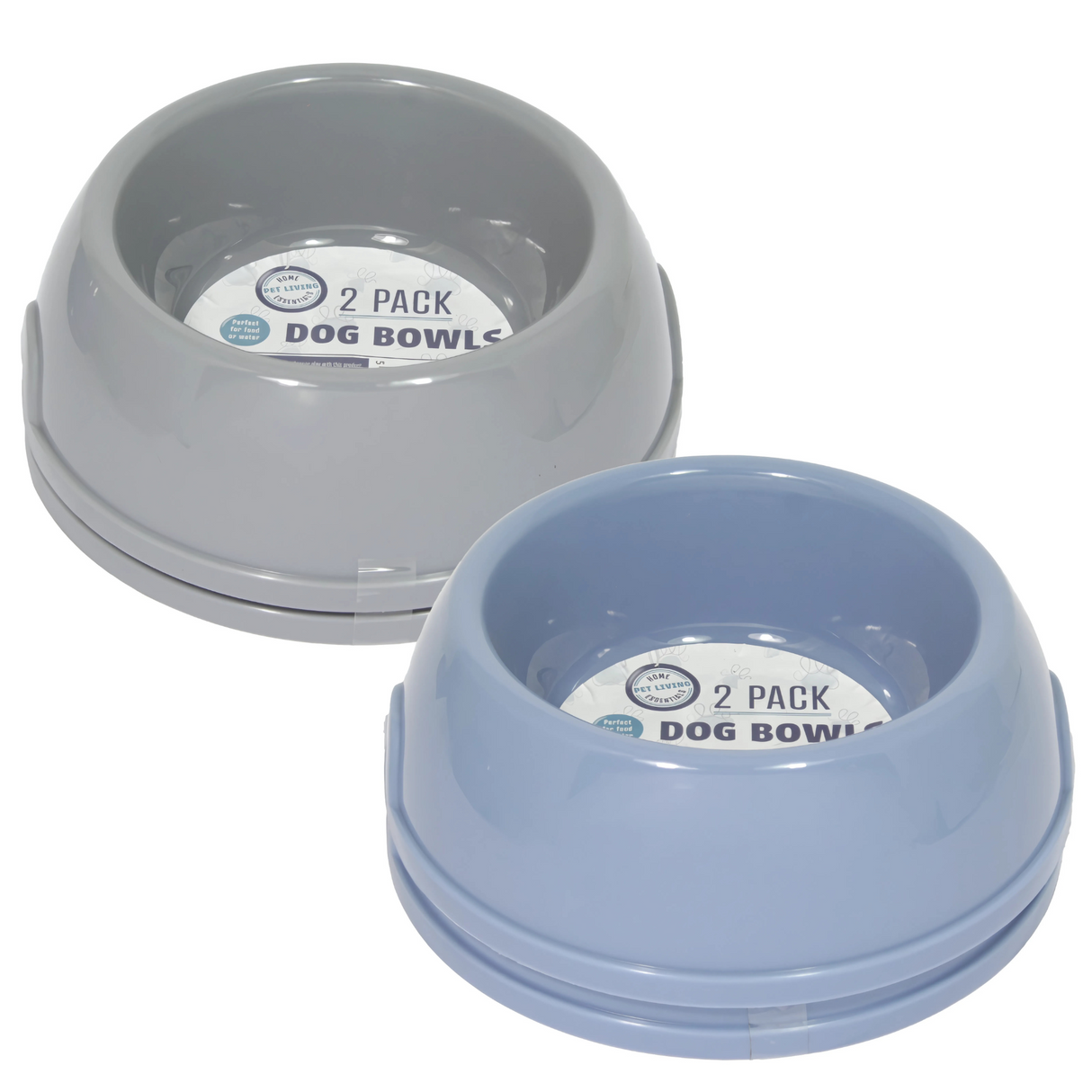 Pet Living Round Dog Bowls Assorted (PET8225) I Pack of 2