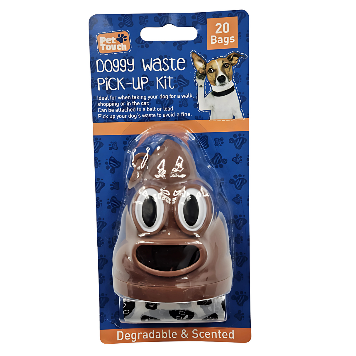 Pet Touch Doggy Waste Pick-Up Kit - Emoji Poo (HT7165)