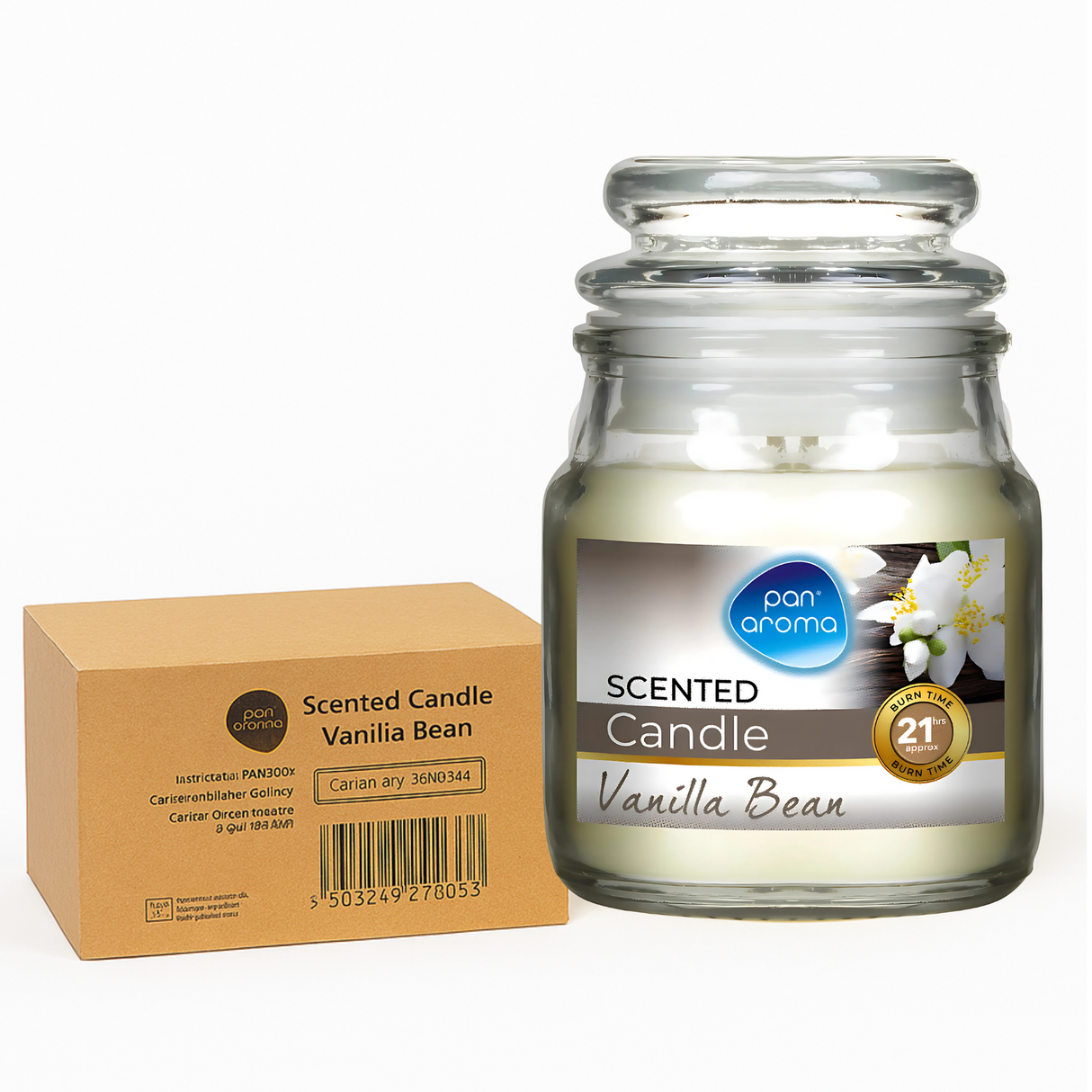 Pan Aroma Jar Candle Vanilla Bean 85g | Pack of 12
