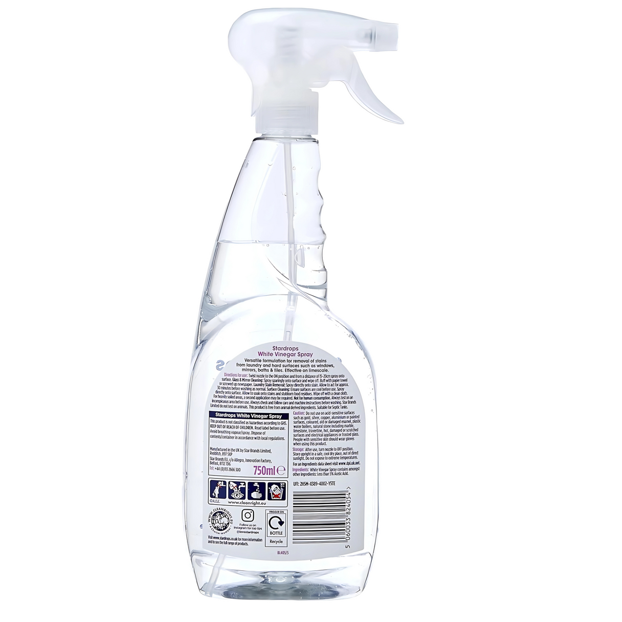 Stardrops White Vinegar Multi-Purpose Cleaner Spray 750ml