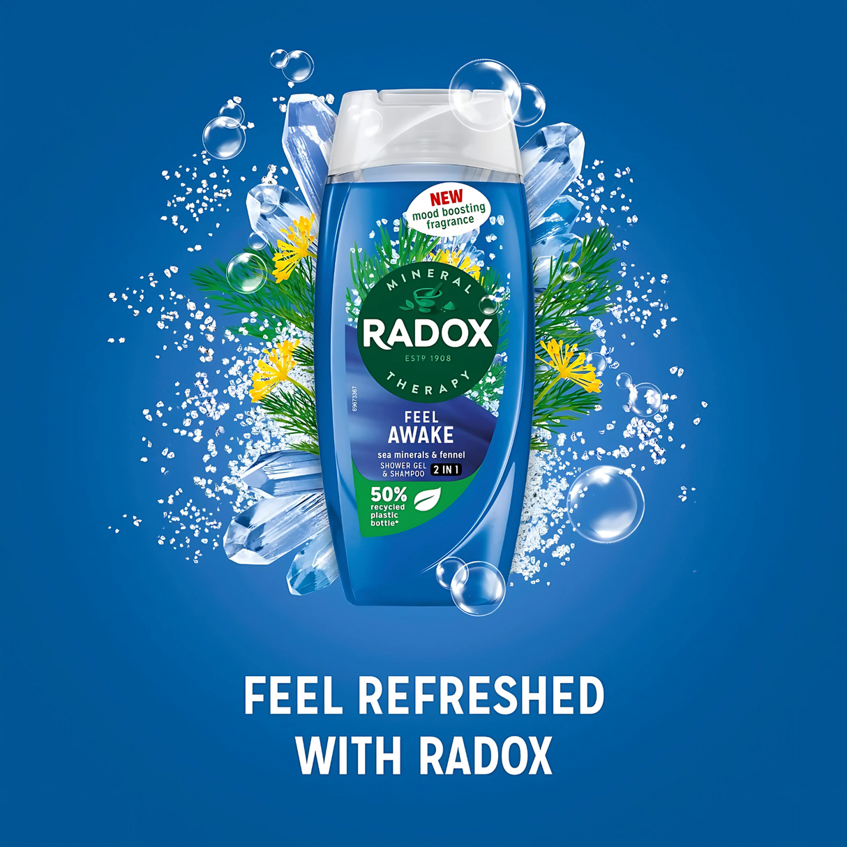 Radox Feel Feel Awake Shower Gel 225ml | Pack of 6