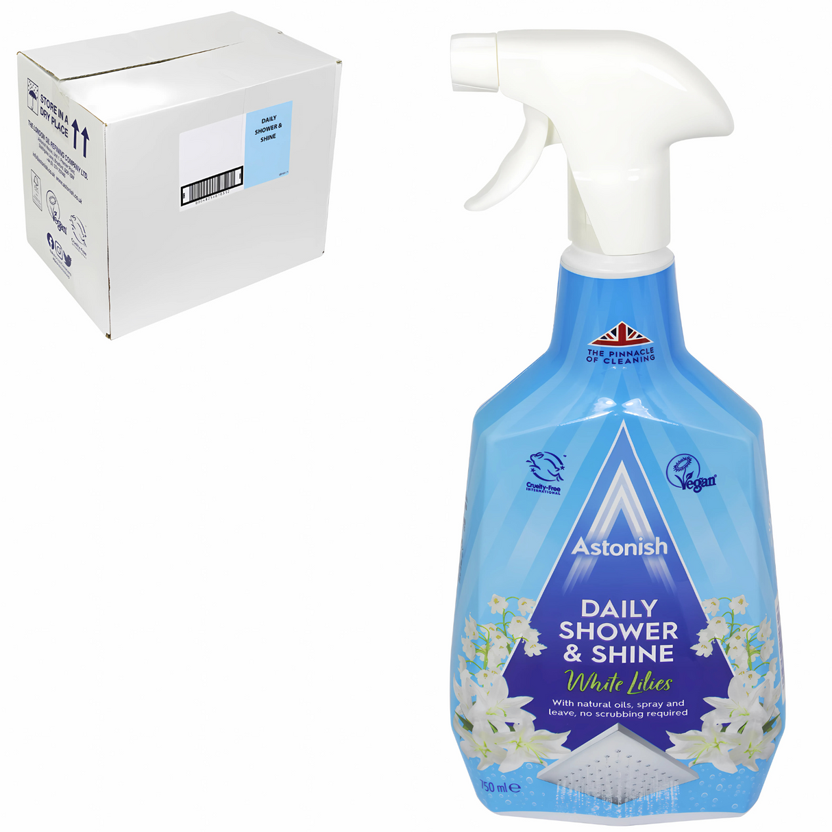 Astonish Daily Shower & Shine White Lillies Spray 750ml | Pack of 12