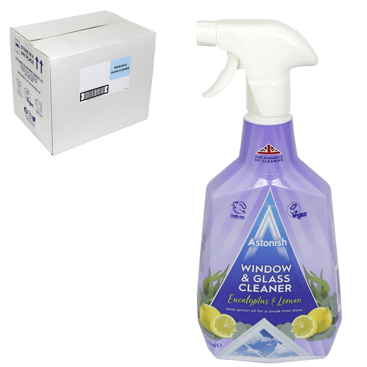Astonish Window & Glass Cleaner Eucalyptus & Lemon 750ml | Pack of 12