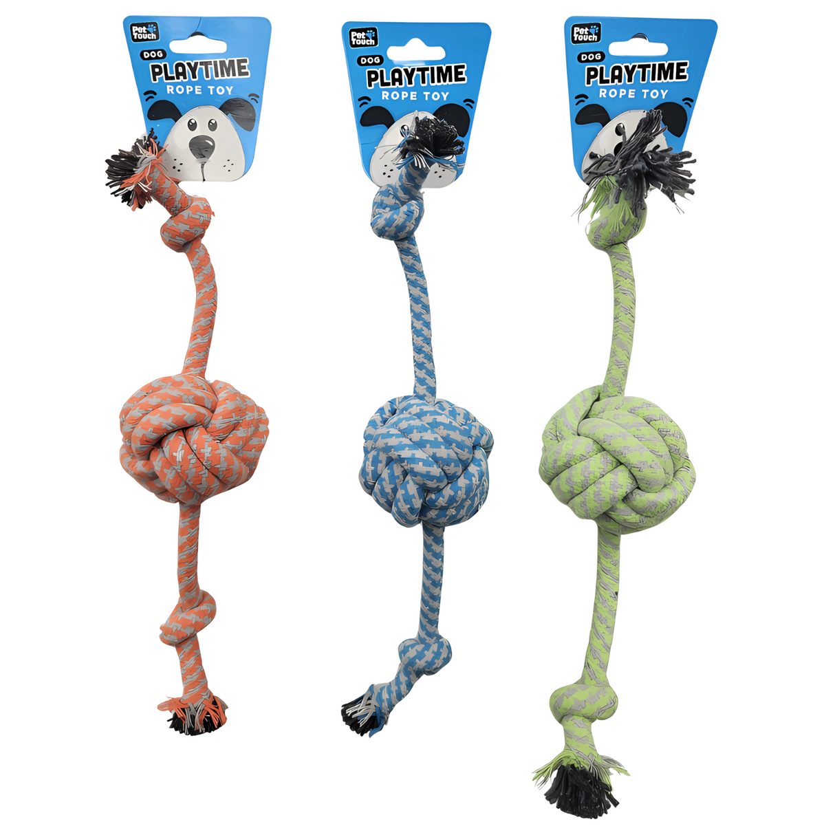 Pet Touch Rope with Mid Knott Ball Assorted Dog Toy (HT8401)