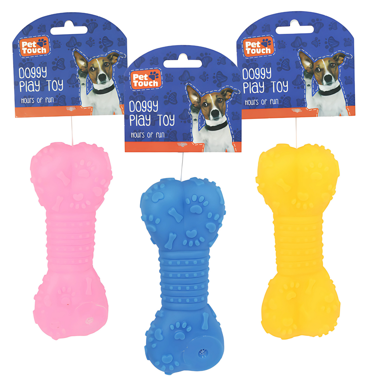 Pet Touch Squeaky Bone Assorted Dog Toy (HT6547)