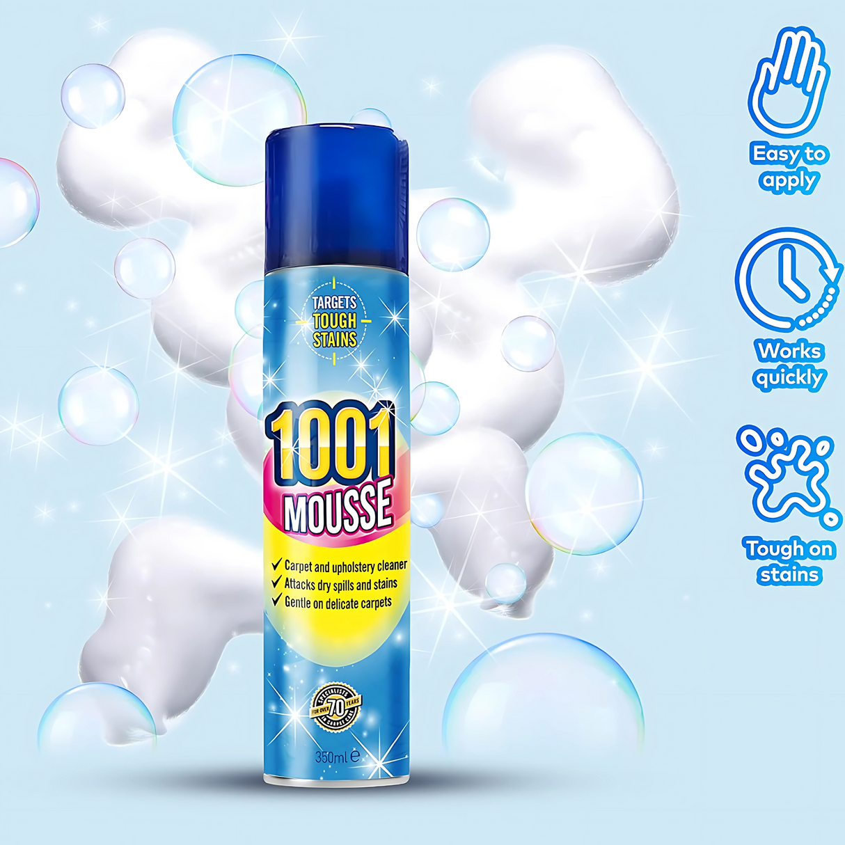 1001 Mousse Carpet and Upholstery Cleaner – 350ml