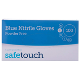Safetouch Blue Nitrile Gloves Powder-Free, Medical Grade | Small (Box of 100)