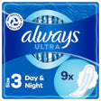 Always Ultra Day & Night with Wings (Size 3) Sanitary Pads 9s