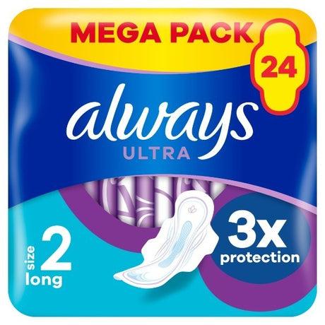 Always Ultra Long Wing Size 2 Mega Pack 24s