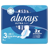 Always Ultra Day Long Plus with Wings (Size 3) Sanitary Pads 9s