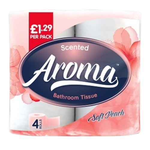 Aroma Scented Soft Peach 2ply Toilet Rolls - Pack of 4 Rolls