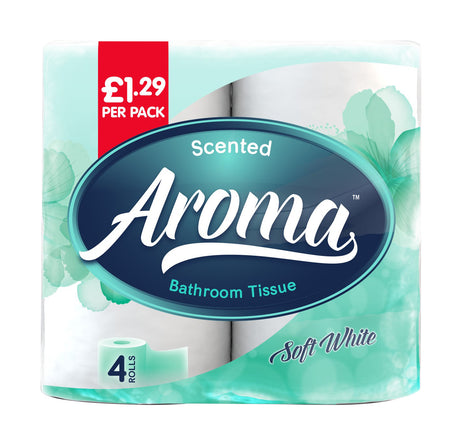 Aroma Scented Soft White 2ply Toilet Rolls - Pack of 4 Rolls