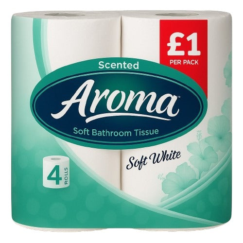 Aroma Scented Soft White 2ply Toilet Rolls - Pack of 4 Rolls