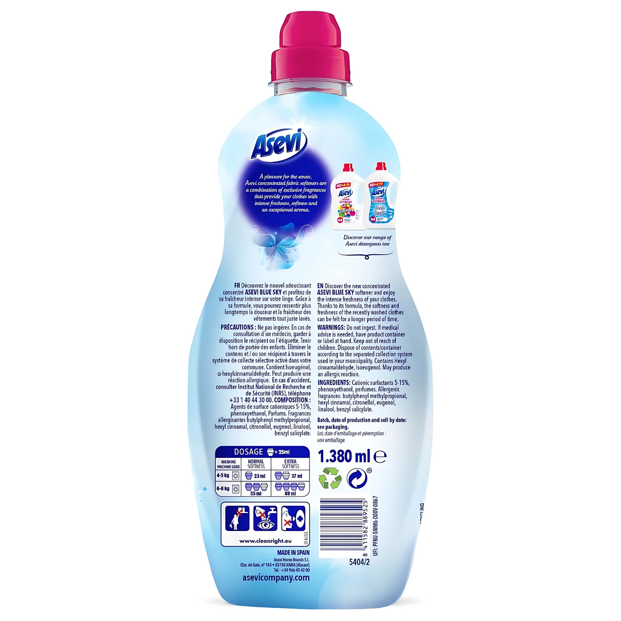 Asevi Blue Sky Fabric Conditioner 1380ml (60 Washes)