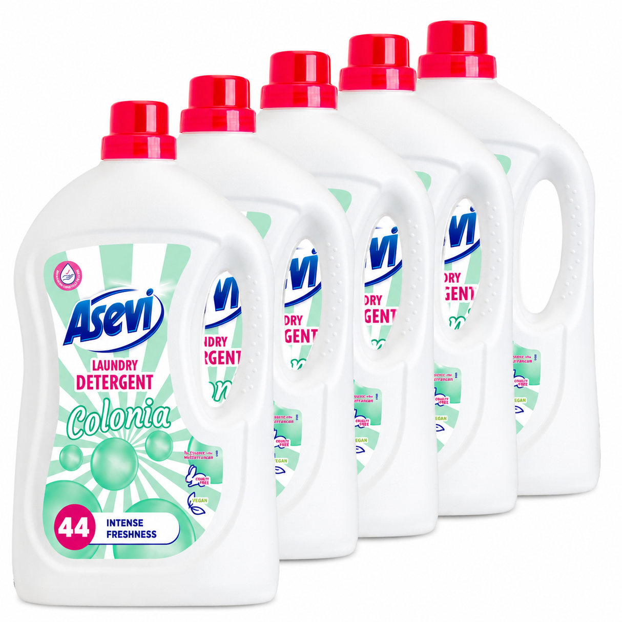Asevi Colonia Laundry Detergent 2376ml (44 Washes) | Pack of 5