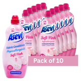 Asevi Hypoallergenic Soft Pink Fabric Conditioner 1380ml (60 Washes) | Pack of 10