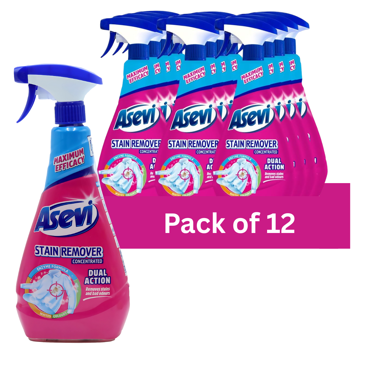 Asevi Stain Remover Concentrated Spray 720ml | Pack of 12