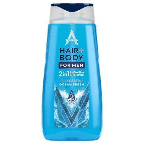 Astonish 2in1 Ocean Fresh Hair Shampoo + Body Wash for Men 400ml