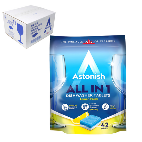 Astonish All in 1 Dishwasher 42 Tablets | Pack of 8