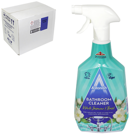Astonish Bathroom Cleaner White Jasmine & Basil Spray 750ml | Pack of 12