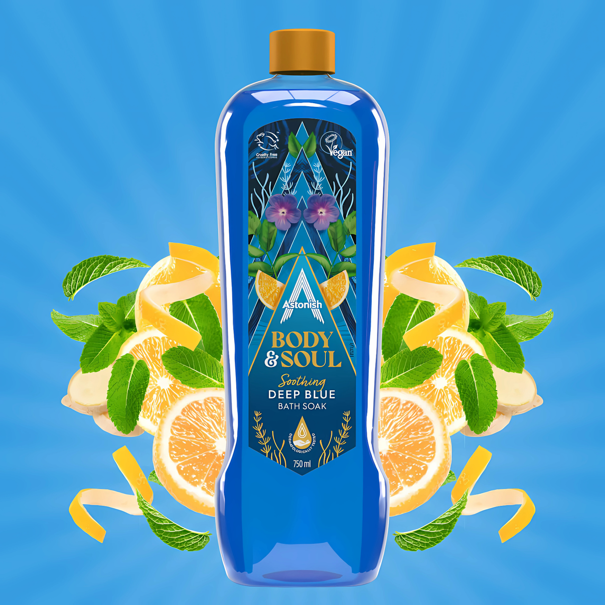 Astonish Body & Soul Soothing Deep Blue Bath Soak 750ml
