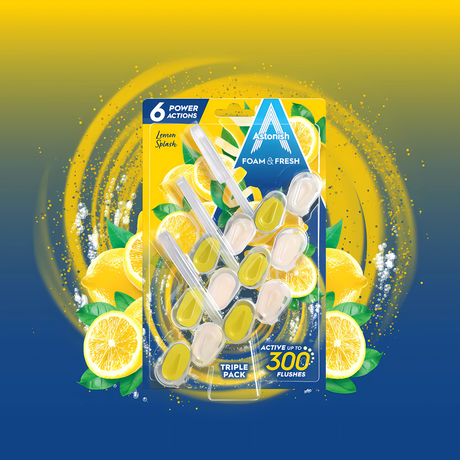 Astonish Foam & Fresh Toilet Rim Block Lemon Splash