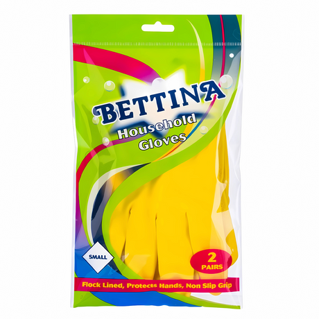 Bettina Household Yellow Gloves Small - 2 Pairs