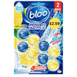 Bloo Power Active Lemon Twin Toilet Rim Block (2 x 50g)