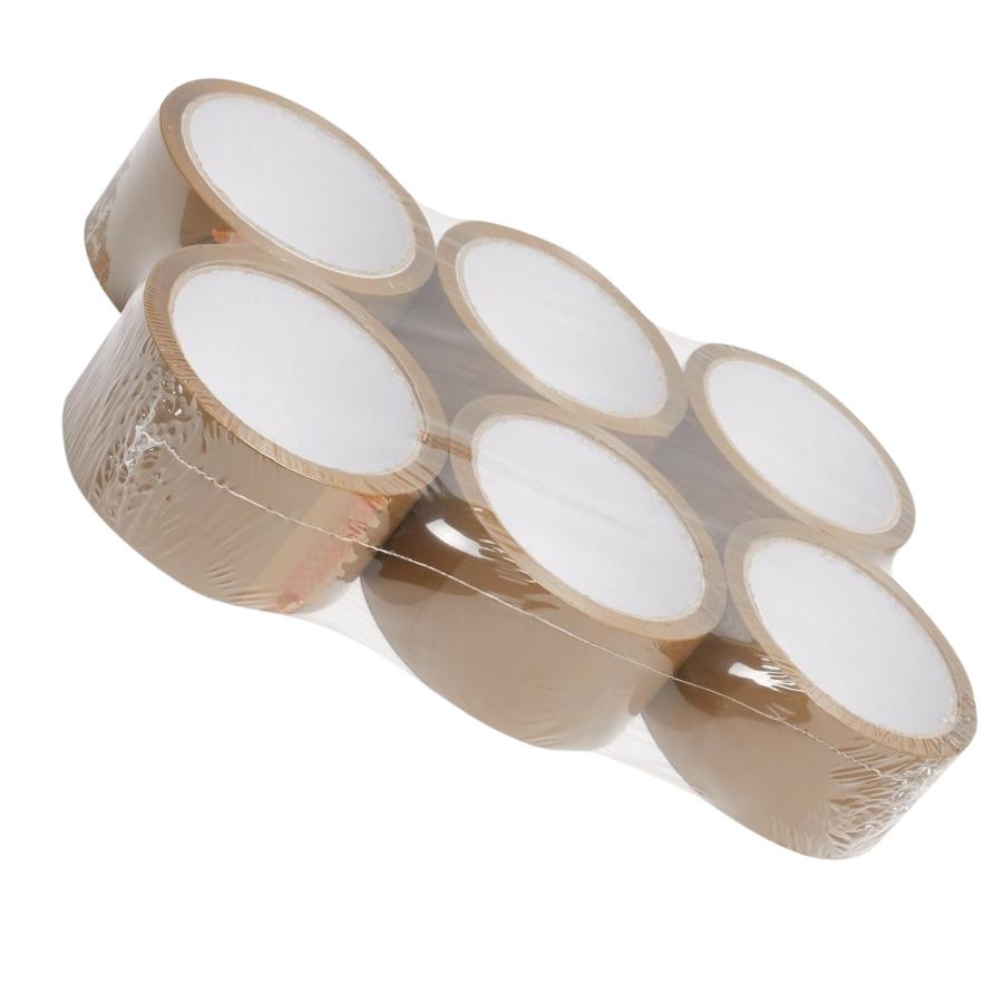 Boxes2u Pack of 6 - Brown Adhesive 48mm x 66m Packaging Tape (2 Inch)