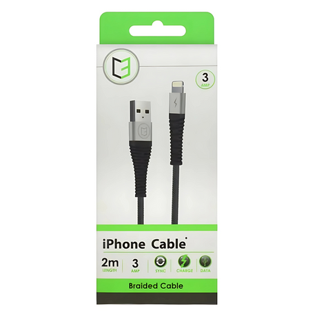 C3 iPhone Lightening Charge 2M Braided Cable (08055)