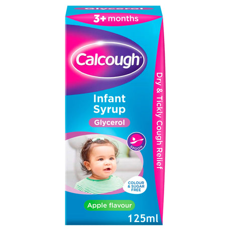 Calcough Infant 3+ Months Glycerol Apple Flavour Syrup 125ml