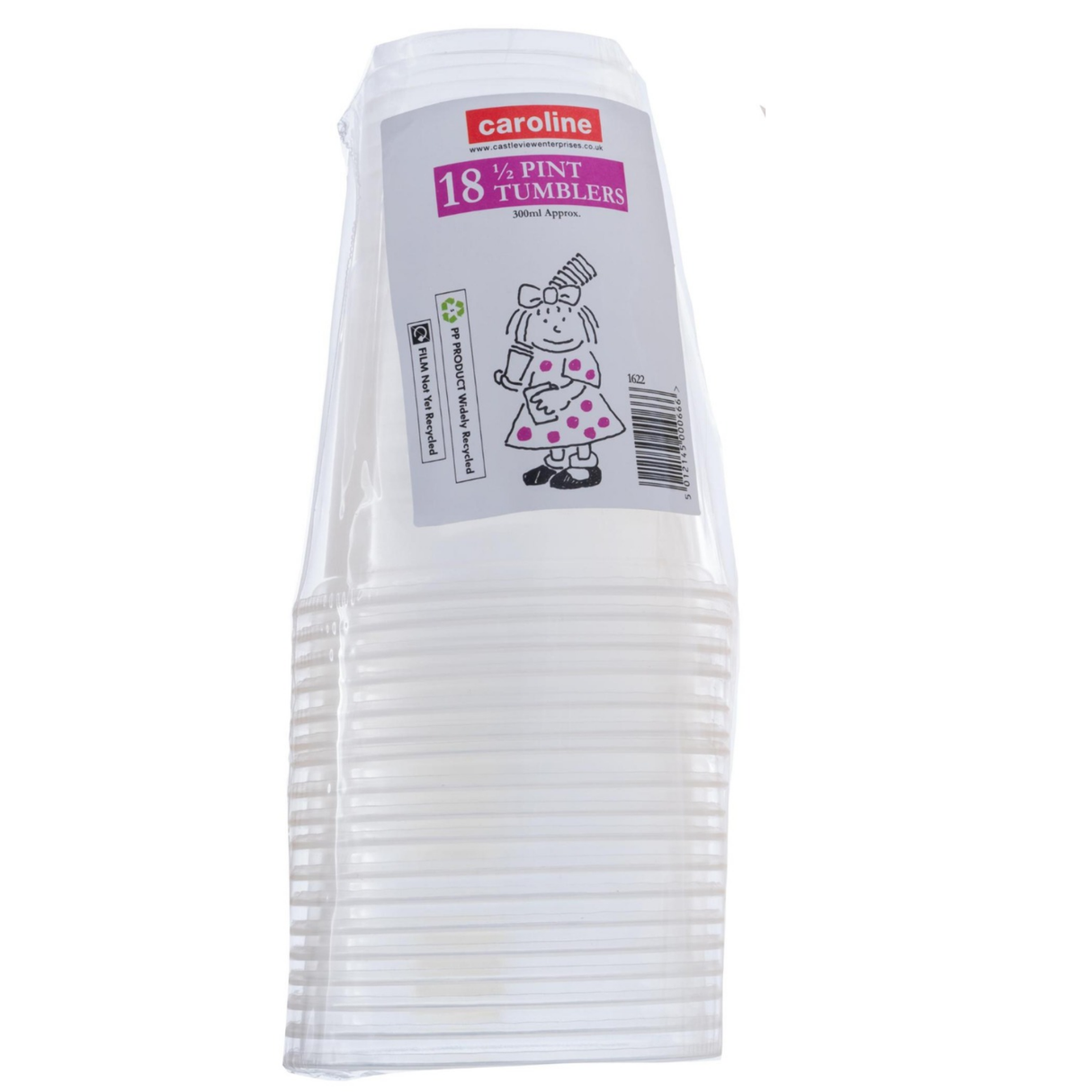 Caroline Clear Half Pint Tumblers 350ml | Pack of 18 (1622)
