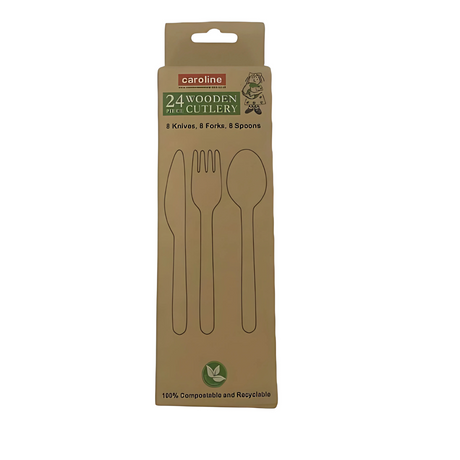 Caroline Wooden Cutlery Assorted | Pack of 24 (1544)