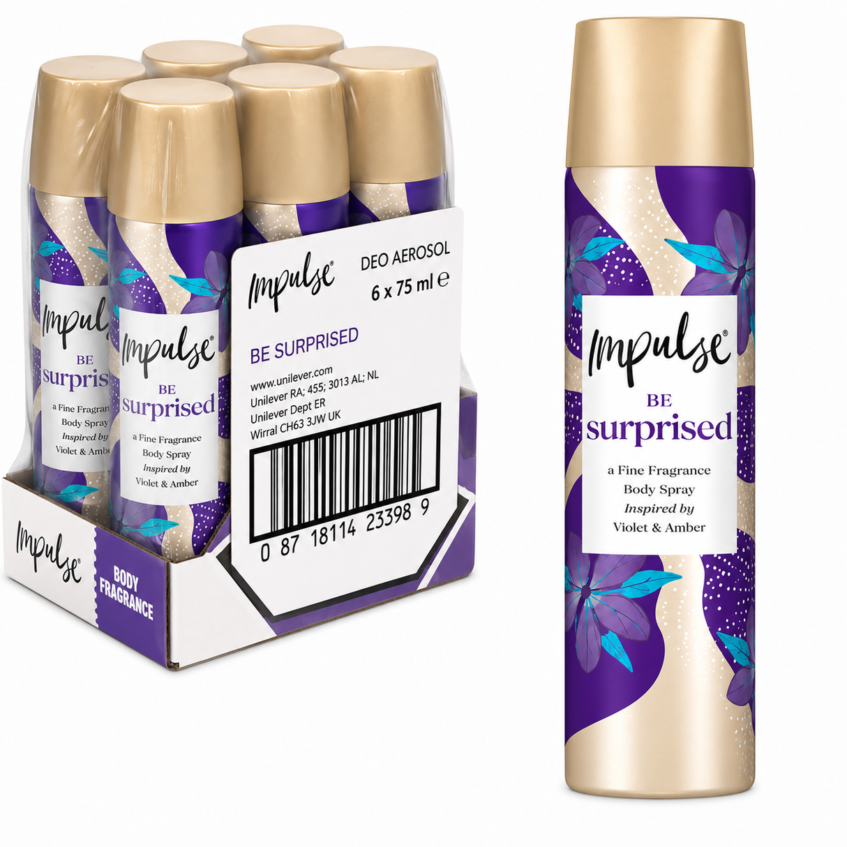 Impulse Be Surprised Body Spray 75ml | Pack of 6