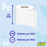 Cushion Soft White 2ply Embossed Toilet Rolls - Pack of 4 Rolls