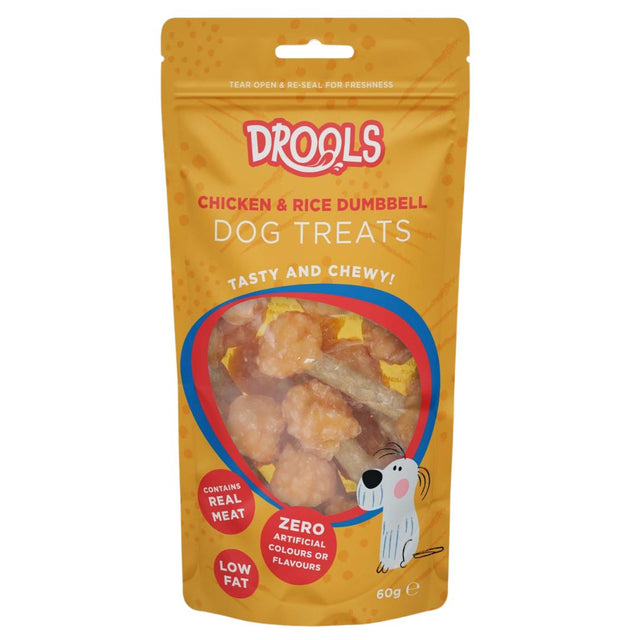 Drools Chicken & Rice Dumbbell Dog Treats 60g (DR8586)
