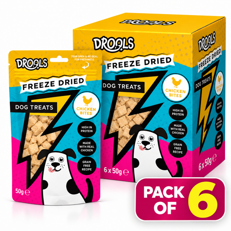 Drools Freeze Dried Chicken Bites Dog Treats 50g (DR9493) | Pack of 6