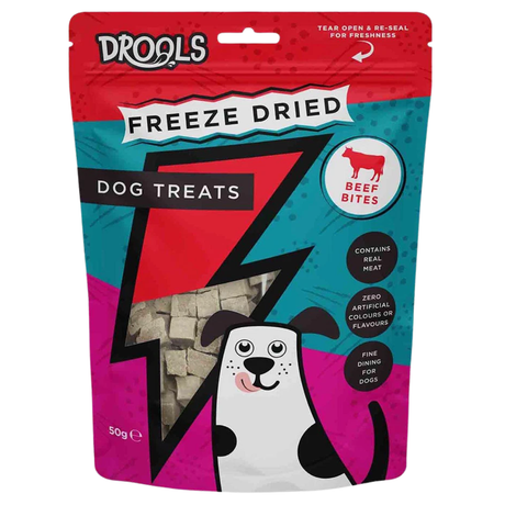 Drools Freeze Dried Beef Bites Dog Treats 50g (DR9495)| Pack of 6