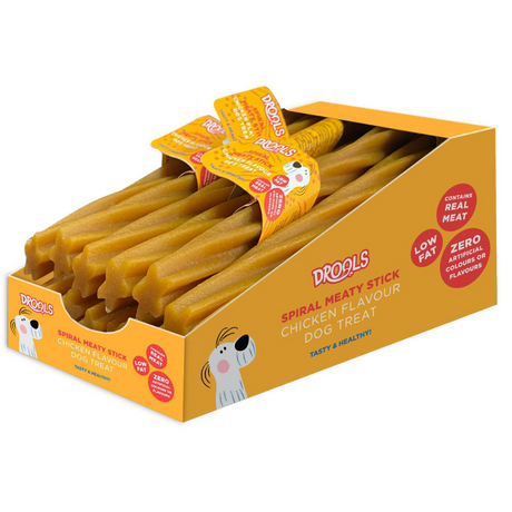 Drools Spiral Meaty Stick Chicken Flavour Treat 90g (DR9231)