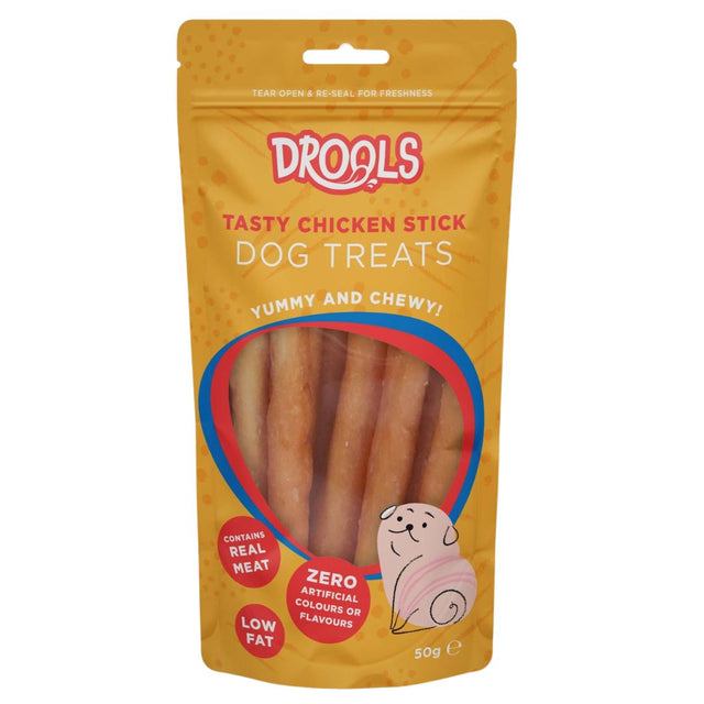 Drools Tasty Chicken Stick Dog Treats 50g (DR8585)